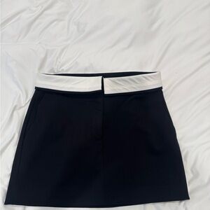 Babaton Contrast Mini Skirt in Black and White